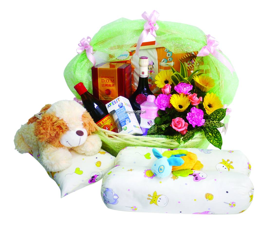 Premium Mummy & Baby Flower and Gift Basket
